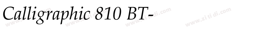 Calligraphic 810 BT字体转换
